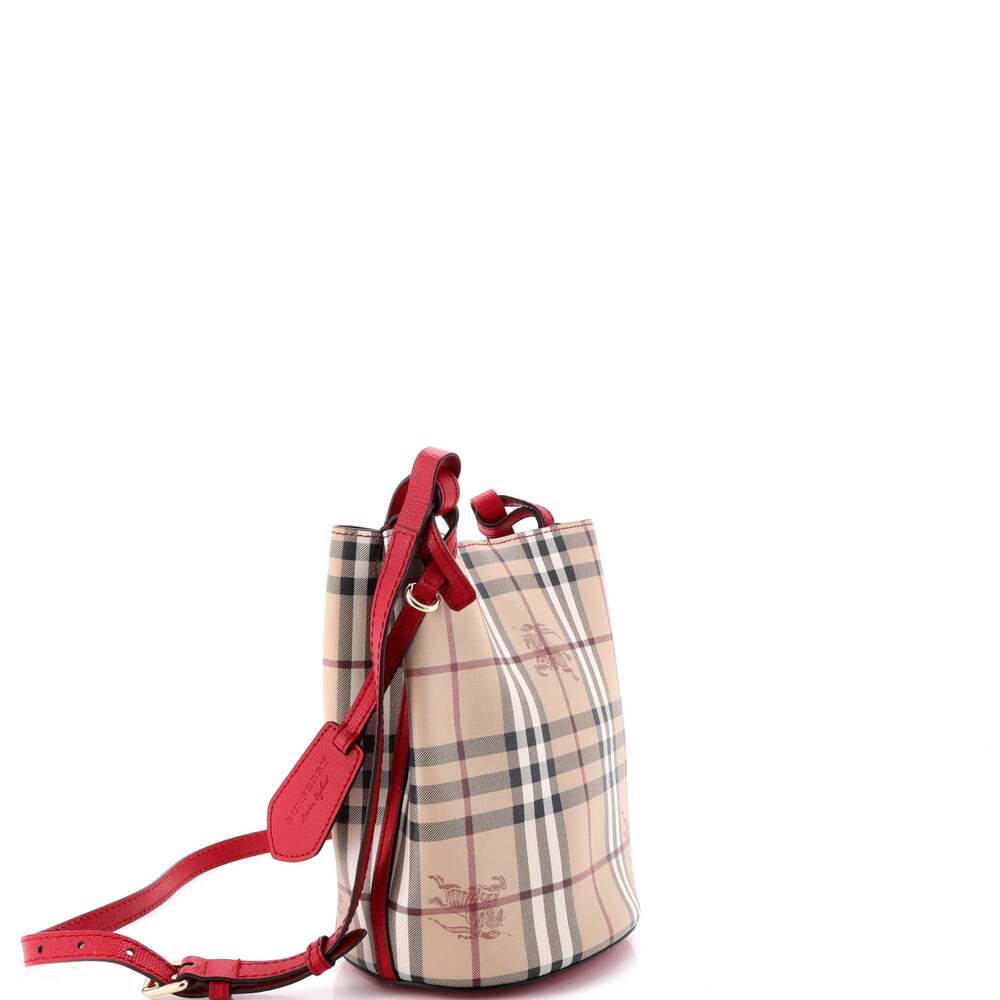 Burberry Lorne Bucket Bag Haymarket #248617B10B - Picture 2 of 6